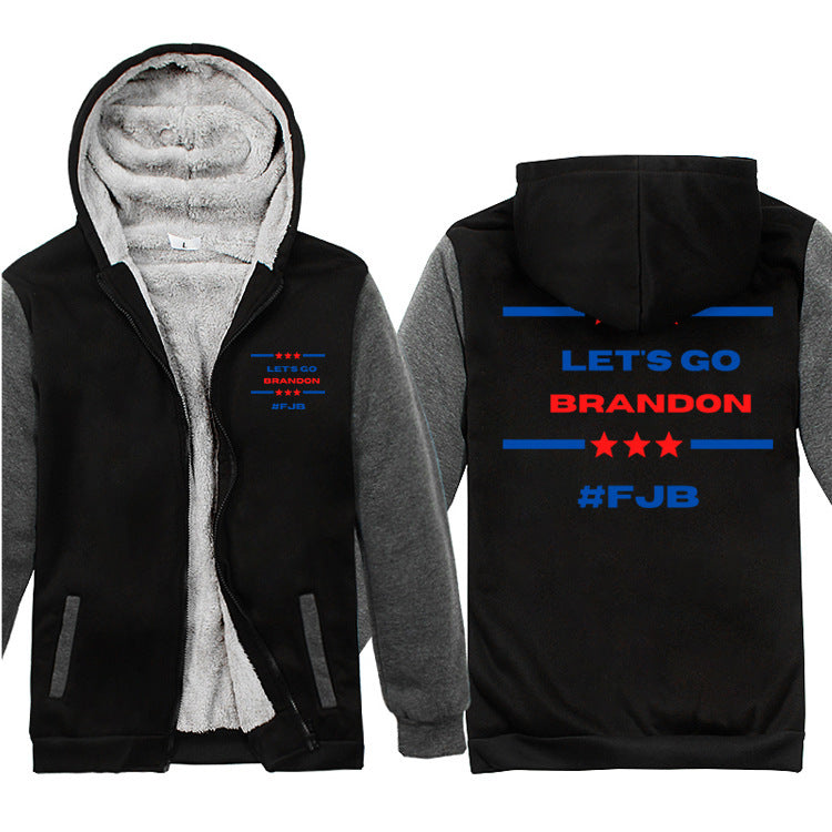 Let's Go Brandon Hoodie English Letter Short Sleeve Printed Fashion Padded Top