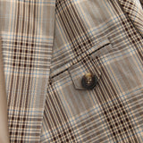 Men's Casual Suit Man Blzer Plaid Blazer Men's Loose Lapels Jacket Casual Small Suit