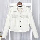 Women PU Leather Jacket Biker Motorcycle Coat Leather Jacket for Spring and Autumn Small Slimming Coat