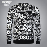 Dsq2 Hoodie DSQ Lian D2 Autumn and Winter Printing Sweater Trendy Men
