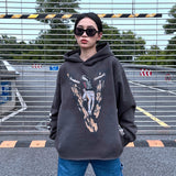 Saint Michael Hoodie Vlone Distressed Graffiti Hooded Fleece Lined Sweater