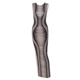 Victoria Beckham Dresses Women's Summer Fashion Printed Slim round Neck