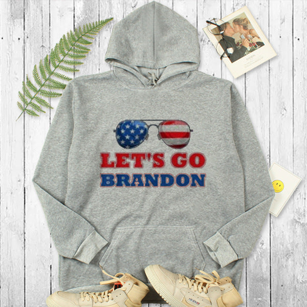 Let'S Go Brandon Hoodie Glasses Printed Hoodie