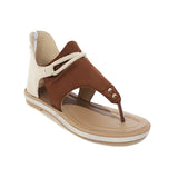 Flat Dress Sandals Summer Flat Flip-Flops Plus Size Zipper Hollowed Leisure Women's Sandals