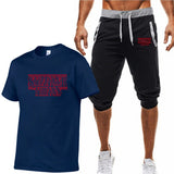 Stranger Things T Shirt Summer Fashion Printed Stranger Things Cotton Short Sleeve T-shirt Cropped Pants Suit