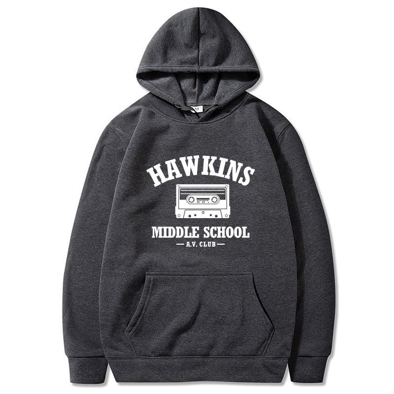 Stranger Things Hoodie Floral Print Long Sleeve Pullover Fleece Hoodie Loose Sportswear Autumn and Winter