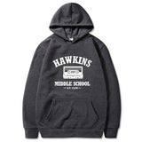 Stranger Things Hoodie Floral Print Long Sleeve Pullover Fleece Hoodie Loose Sportswear Autumn and Winter