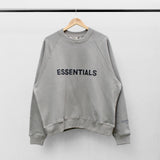 Fog Fear of God Essentials Sweatshirt Double Line Letter Loose round Neck Fleece-Lined Sweater