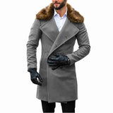 Blade Runner Jacket Men's Fur Collar Long Sleeve Coat Trench Coat
