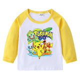 Children Pokemon Pikachu Hoodie Cotton Long Sleeve T-shirt Neutral Spring and Autumn