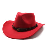 Cowboy Hats Western Cowboy Hat Woolen Jazz Top Hat Male Ladies' National Style Broad-Brimmed Hat