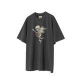 Gallery Dept Skull Print Distressed Men's and Women's Short-Sleeved T-shirt