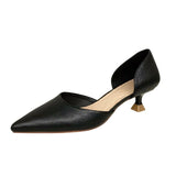 Nude Block Heels Pointed Toe Wine Glass Heel Work Shoes
