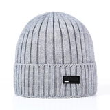 Mens Winter Hats Autumn and Winter Solid Color Outdoor Leisure Wool Hat Thickened Warm Knitted Hat