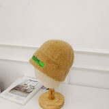 Beanies Lamb Wool Hat for Men and Women Autumn and Winter Letter Labeling Thermal Head Cover Beanie Hat