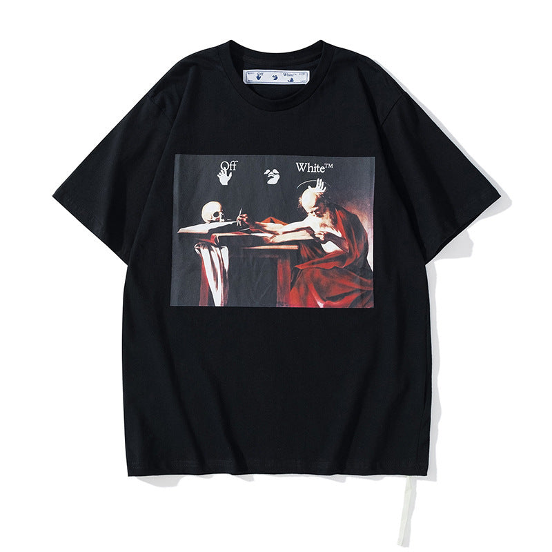 Short Sleeve Men's and Women's Loose Couple Outfit T-shirt Summer Ow Half Sleeve t shirt