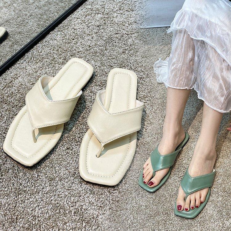Women Open Toe Sandals Flats Summer Flip-Flops Flat Heel Beach Slippers