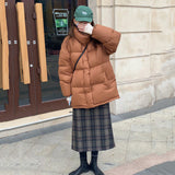 Women Winter Coats Puffer Jacket Down Coat Casual Loose White Duck Down Thickening Stand Collar Coat