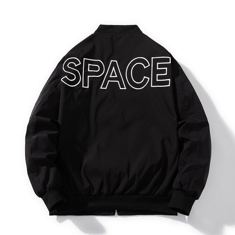 NASA Varsity Jacket Embroidered Baseball Uniform Men Flight Suit Casual Loose