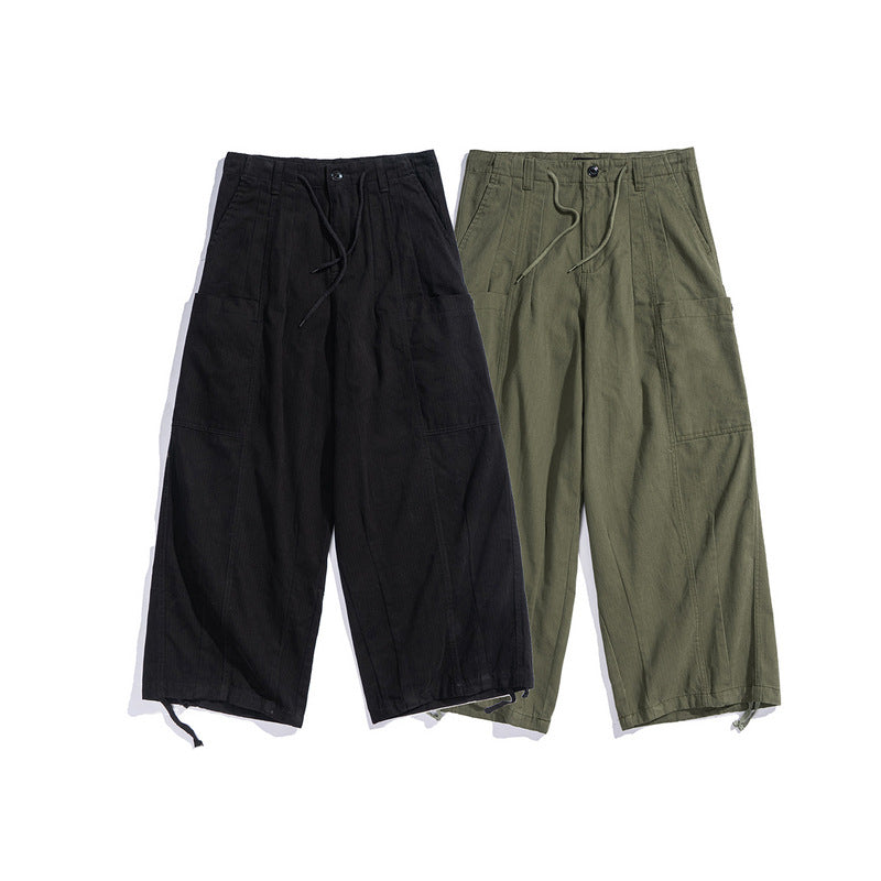 Man Fall Outfits Cargo Pants High Street Retro Straight Cargo Pants Loose Pants Draping Effect Lantern Trousers