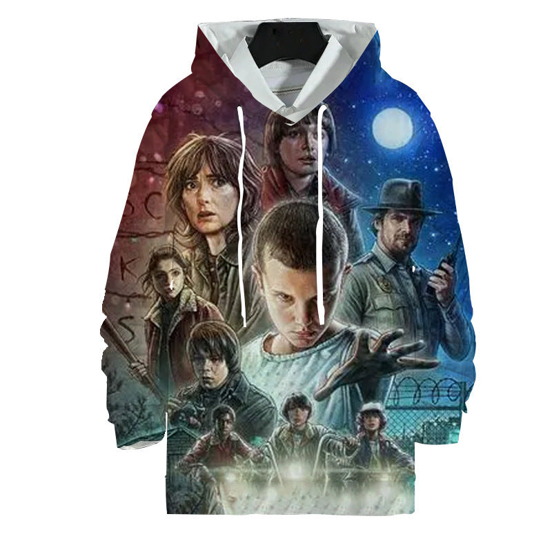 Stranger Things Hoodie Autumn Men's Casual Loose round Neck Hooded Hoodie