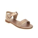 Flat Dress Sandals Summer Square Heel Solid Color Plus Size Hollow-out Buckle Casual Sandals