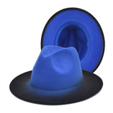 Mens Kentucky Derby Hats Color Matching Gradient Color Fedora Hat Women's Outdoor Sun Hat