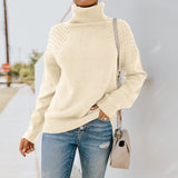 Women Fall Outfits Autumn and Winter Turtleneck Loose-Fitting Long Sleeve Sweater
