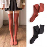 Winter Thick Knit Thigh High Socks Long Stockings Boot Autumn and Winter Fleece-Lined Thickened JK High-Top Hold-Ups