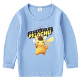 Children Pokemon Pikachu Hoodie Spring and Autumn Bottoming Shirt Boys' T-shirt