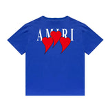 Amiri T Shirt Red Heart Printing Casual round Neck Short Sleeves T-shirt