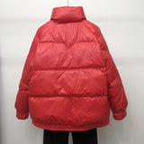 Women Winter Coats Puffer Jacket Down Coat Down Jacket Female Short Vintage Stand Collar Loose White Duck Down Coat