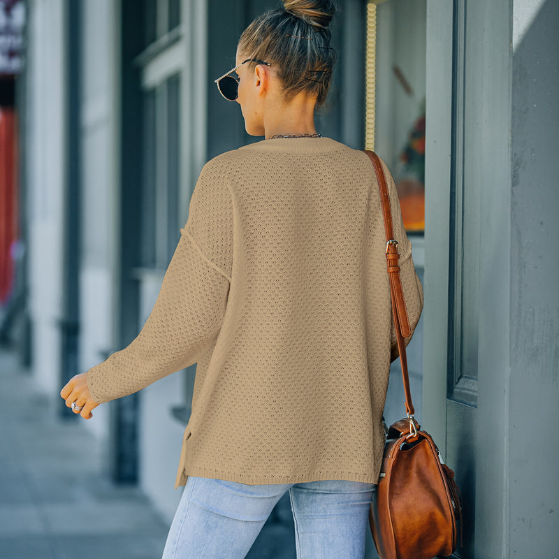 Women Fall Outfits Sweater Autumn and Winter Loose Batwing Sleeve Knitwear T-shirt Women