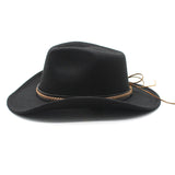 Cowboy Hats Autumn and Winter Retro Black Wool Women's Fedora Hat