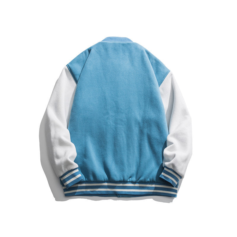 Baby Blue Varsity Jacket Spring Men 'S Jacket Embroidered Fashion Brand Baseball Uniform