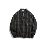 Men's Casual Suit Man Blzer Retro Plaid Suit Coat Men's Chain Loose Lapels Casual Small Suit