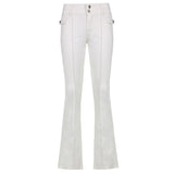 Julia Fox Low Rise Trousers Autumn Winter Sexy Low Waist Casual Trousers