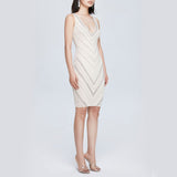 Women Spring Dress Tight Waist V-neck Rhinestone Sleeveless Short Dress