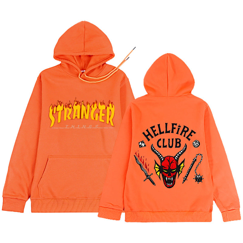 Stranger Things Hellfire Club Hoodie Monster Autumn Winter Sweater All-Match Loose Neutral Hooded Sweater