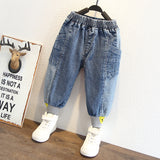 Toddler Boys Pants Boys Spring Clothing Jeans Loose New Fashionable Children's Clothing Handsome Western Style Boy Spring Trousers