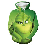 Grinch Hoodie 3D Printed Sports Loose Hoodie