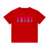 Amiri T Shirt Gradient Letter Flower Casual Short Sleeve T-shirt