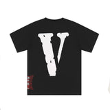 Vlone T Shirts Irregular Letter Print Short-Sleeve T-shirt Men and Women Couple BF Loose Half Sleeve