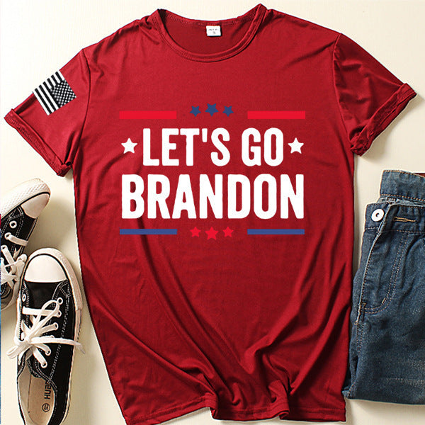 Let'S Go Brandon T Shirt Lettered Casual Short Sleeve T-Shirt