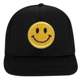 Smiley Face Cap Sponge Truck Mesh Cap Daddy Cap