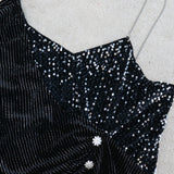 Nina Parker Black Dress Flannel Twill Sequin plus Size Dress