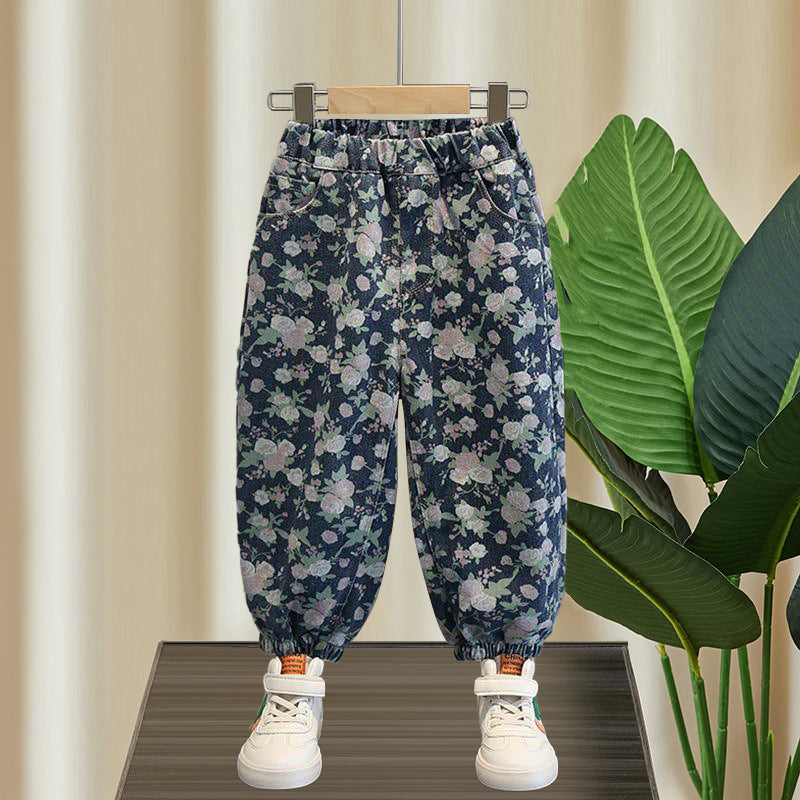 Toddler Boys Pants Boys Spring and Autumn Ankle-Tied Jeans