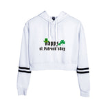 Saint Patrick's Day Closing High Waist Cropped Hoodie