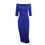 Winter Formal Dresses Spring/Summer Cross V-neck Workplace Ol Advanced Sheath Dress