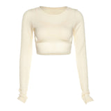Music Festivals Rave Outfits Girls Tops Winter Women's Clothing Fashion Long Sleeve T-shirt Female